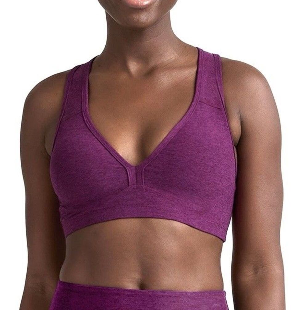 Beyond Yoga Sports Bra Lift Your Spirit Spacedye Aubergine-Beet Racerback Size S